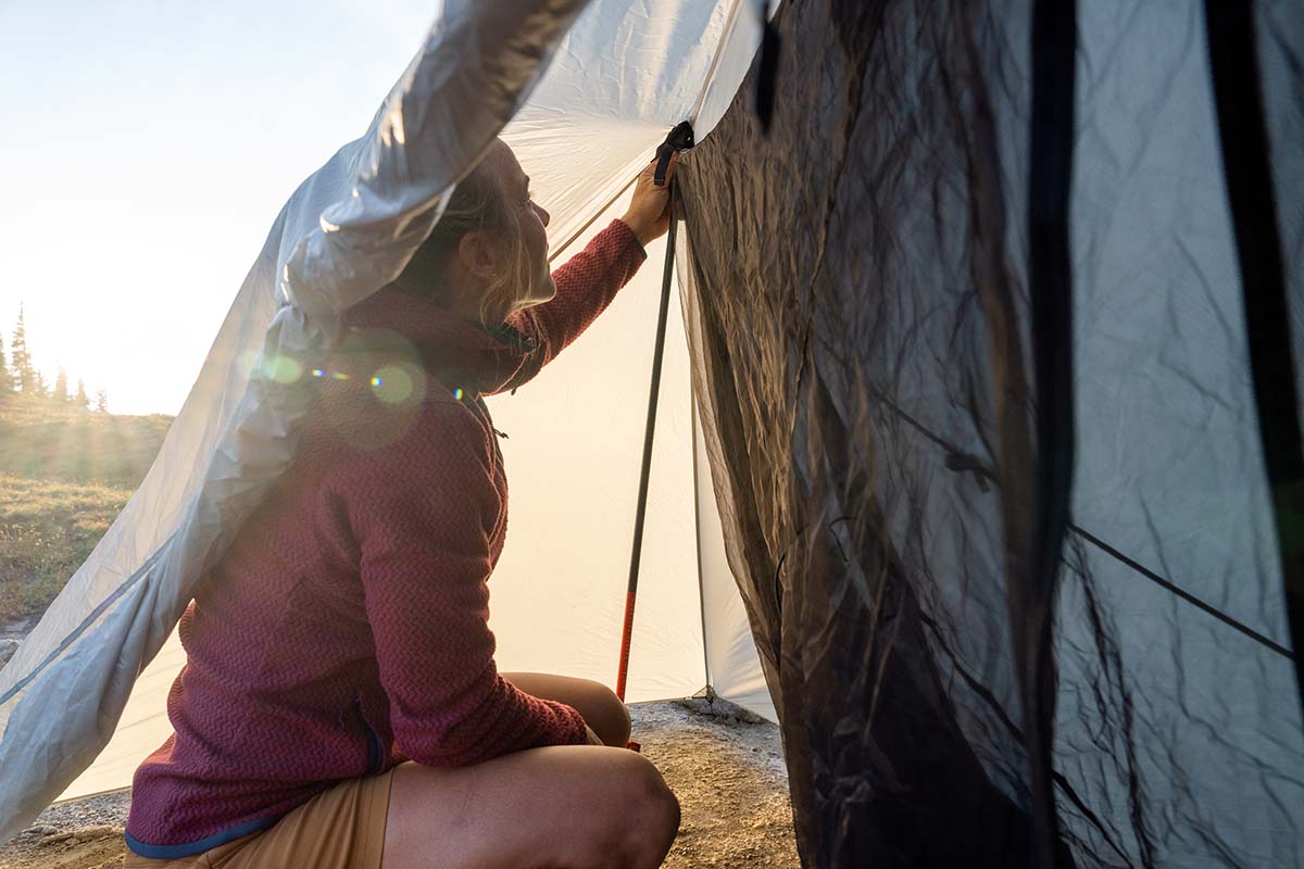 Backpacking tent (trekking pole setup with the Durston X-Mid)